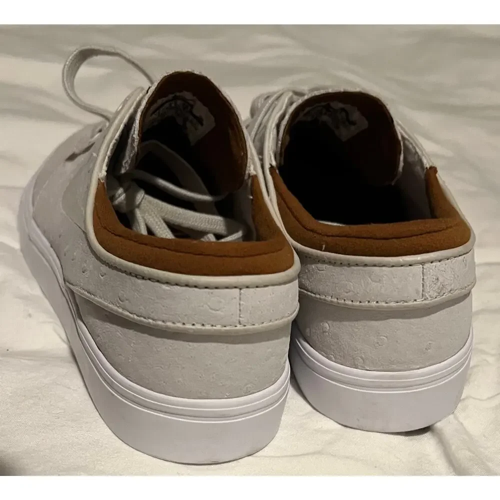 Nike Zoom Stefan Janoski L sneakers ivory ostrich leather & hazelnut accents 6 - Picture 7 of 10